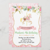 Karussell-Geburtstagsfeier Einladung (Vorne/Hinten)