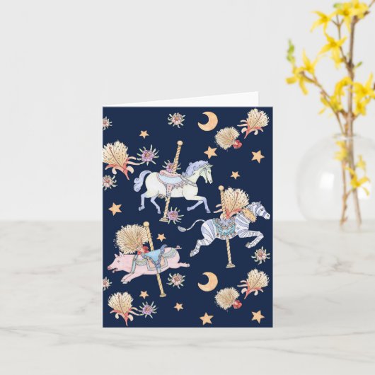 Karussell-Grußkarte Karte (Gelbe Blume)