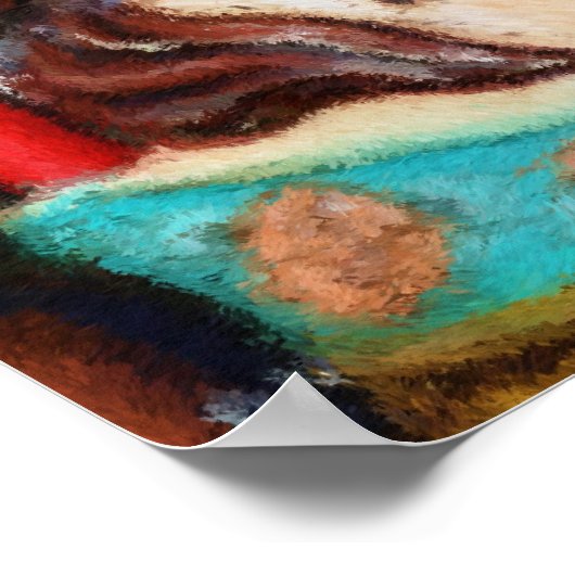 Karussell Horse Impressionist Painting Poster (Ecke)