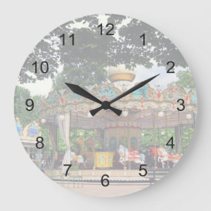 Karussell in den Tuilerien, Paris, Frankreich Große Wanduhr