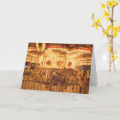 Karussell in der Nacht Karte (Gelbe Blume)