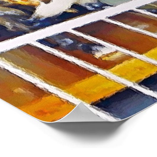 Karussell in Ölplakat Poster (Ecke)