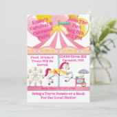 Karussell & Karneval Party Einladung (Stehend Vorderseite)