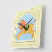 Karussell-Löwe bis Juni Heidekraut Vess Quadratische Wanduhr (Winkel)