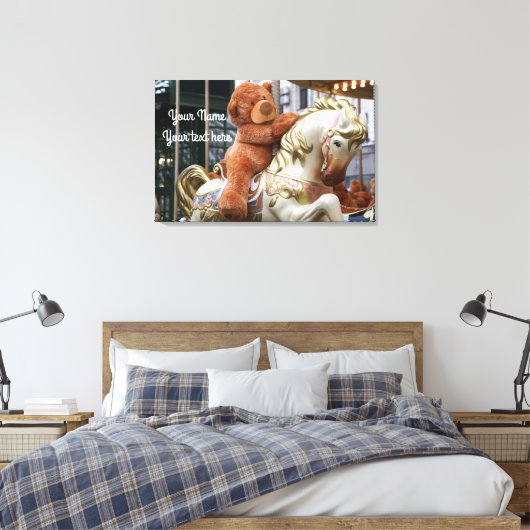 Karussell mit Teddy Bear Leinwanddruck (Insitu (Schlafzimmer))