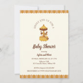 Karussell-niedliche Babydusche geschlechtsneutral Einladung (Vorderseite)