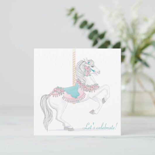 Karussell-Party Einladung (Stehend Vorderseite)