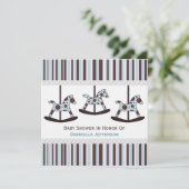 Karussell: Personalisierte Baby-Duschen-Einladung Einladung (Stehend Vorderseite)