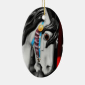 Karussell-Pferd auf Schwarzweiss-Verzierung Keramik Ornament (Rechts)