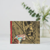 Karussell-Pferd auf Sepia-Postkarte Postkarte (Stehend Vorderseite)