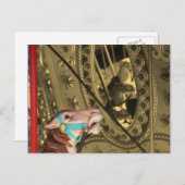 Karussell-Pferd auf Sepia-Postkarte Postkarte (Vorne/Hinten)