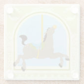 Karussell-Pferd bis Juni Heidekraut Vess Glasuntersetzer (Rückseite)