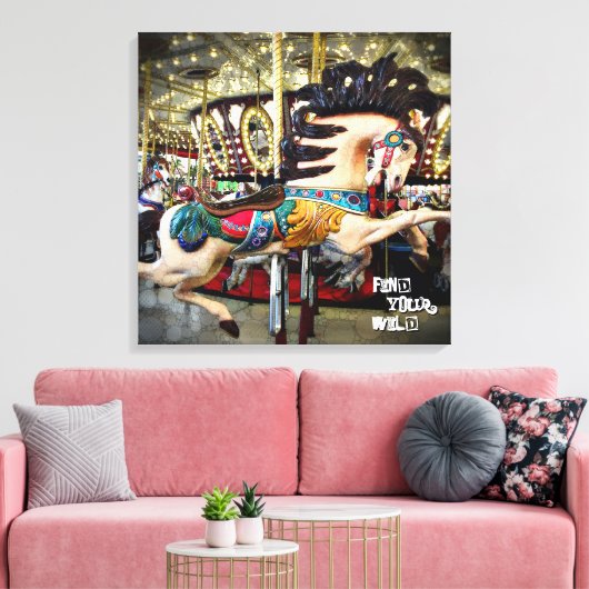 Karussell Pferd finden Sie Ihren befallenen Wildty Leinwanddruck (Insitu (Wohnzimmer))