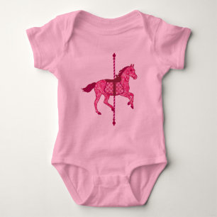 Karussell Pferd - Fuchsia Pink Baby Strampler