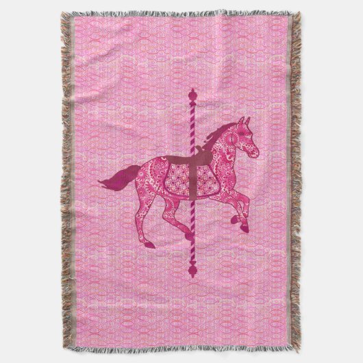 Karussell Pferd - Fuchsia Pink Decke (Vorderseite Vertikal)
