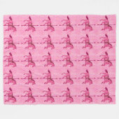 Karussell Pferd - Fuchsia Pink Fleecedecke (Vorderseite (Horizontal))