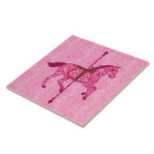 Karussell Pferd - Fuchsia Pink Fliese (Seite)