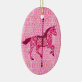 Karussell Pferd - Fuchsia Pink Keramik Ornament (Rechts)