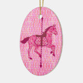 Karussell Pferd - Fuchsia Pink Keramik Ornament (Links)