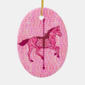 Karussell Pferd - Fuchsia Pink Keramik Ornament (Vorne)