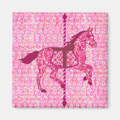 Karussell Pferd - Fuchsia Pink Magnet (Vorne)