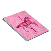 Karussell Pferd - Fuchsia Pink Notizblock (Rechte Seite)