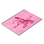 Karussell Pferd - Fuchsia Pink Notizblock (Linke Seite)