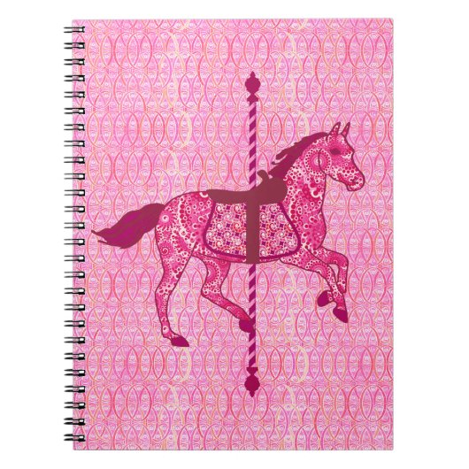 Karussell Pferd - Fuchsia Pink Notizblock (Vorderseite)