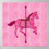 Karussell Pferd - Fuchsia Pink Poster (Vorne)