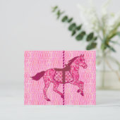 Karussell Pferd - Fuchsia Pink Postkarte (Stehend Vorderseite)