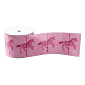 Karussell Pferd - Fuchsia Pink Ripsband (Spule)
