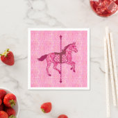 Karussell Pferd - Fuchsia Pink Serviette (Beispiel)