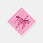 Karussell Pferd - Fuchsia Pink Serviette (Ecke)
