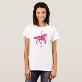 Karussell Pferd - Fuchsia Pink T-Shirt (Vorne ganz)