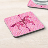 Karussell Pferd - Fuchsia Pink Untersetzer (Linke Seite)