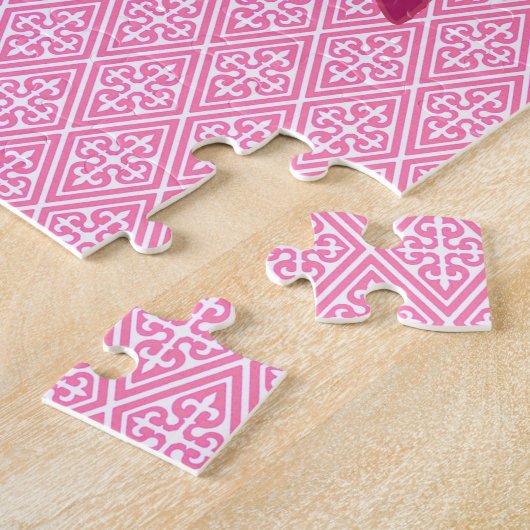 Karussell Pferd, Fuchsia und Light Pink Puzzle (Seite)