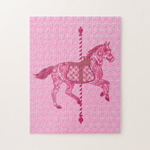 Karussell Pferd, Fuchsia und Light Pink Puzzle