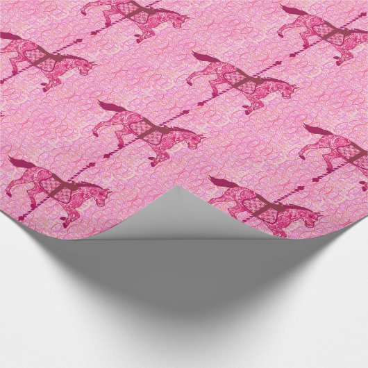 Karussell-Pferd - Fuchsien-Rosa Geschenkpapier (Ecke)