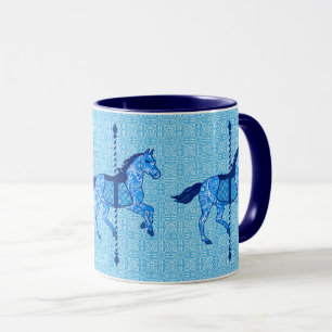 Karussell-Pferd - Kobalt-und Himmel-Blau Tasse