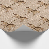 Karussell Pferd - Schokolade Braun und Tan Geschenkpapier (Ecke)