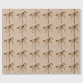 Karussell Pferd - Schokolade Braun und Tan Geschenkpapier (Flach)