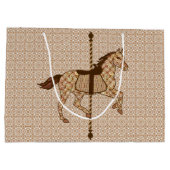 Karussell Pferd - Schokolade Braun und Tan Große Geschenktüte (Rückseite)