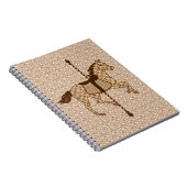 Karussell Pferd - Schokolade Braun und Tan Notizblock (Rechte Seite)