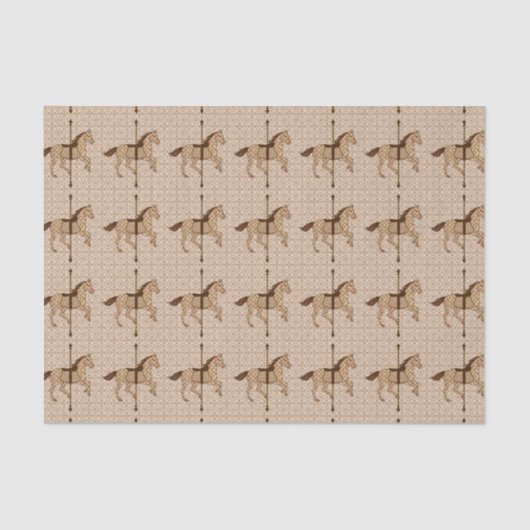 Karussell Pferd - Schokolade Braun und Tan Seidenpapier (Vorderseite)