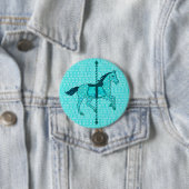 Karussell Pferd - Türkis und Aqua Button (Beispiel)