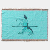 Karussell Pferd - Türkis und Aqua Decke (Vorderseite)