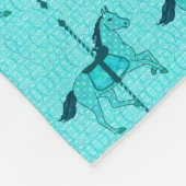 Karussell Pferd - Türkis und Aqua Fleecedecke (Ecke)
