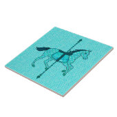 Karussell Pferd - Türkis und Aqua Fliese (Seite)