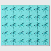 Karussell Pferd - Türkis und Aqua Geschenkpapier (Flach)