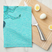 Karussell Pferd - Türkis und Aqua Handtuch (Viertel Falte)